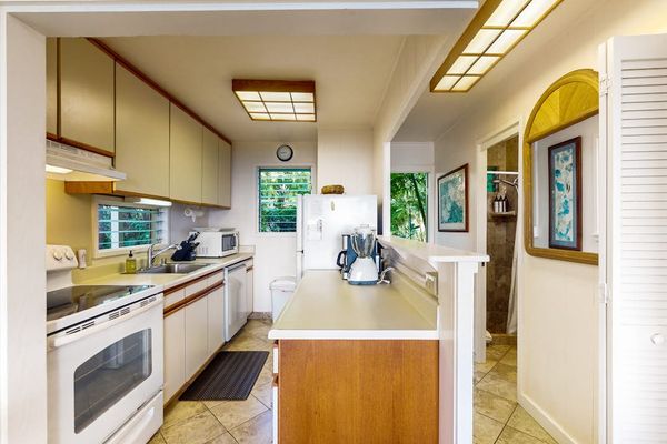 Well-designed kitchen with generous counter space for easy meal preparation.