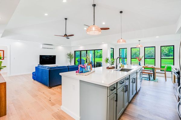Modern kitchen with island seating