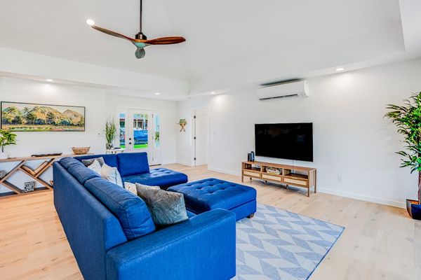 Bright living room with comfortable seating