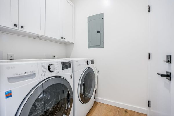 Convenient laundry room with washer and dryer
