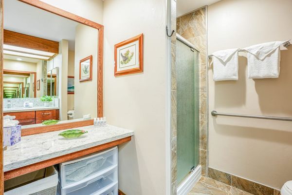 Bright guest bathroom with modern fixtures for comfort