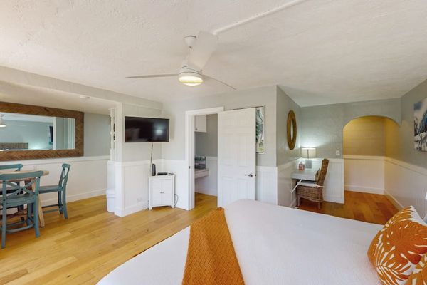 Open studio with a comfortable living area