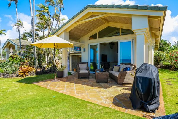 Relax outdoors surrounded by lush tropical island gardens