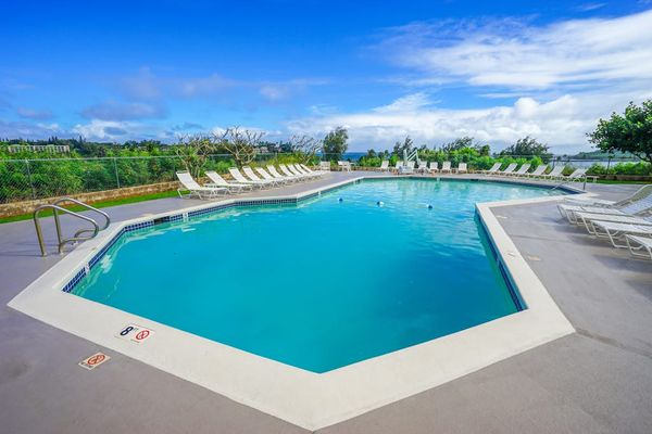 Expansive Pool Under Blue Skies