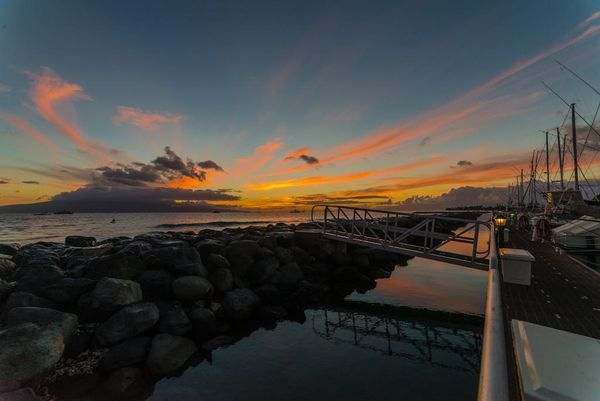 Beautiful sunset view over the bay