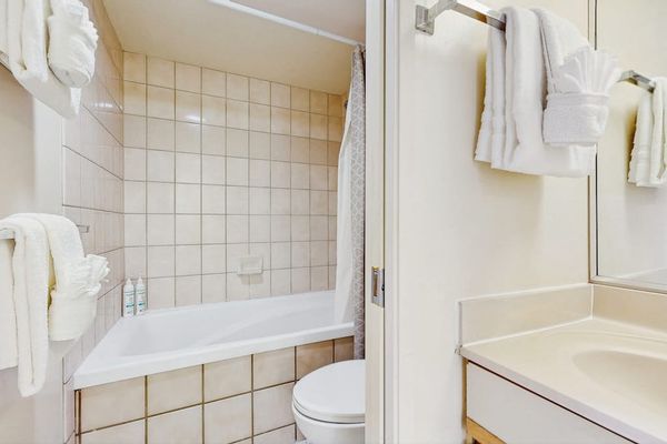 Full bathroom with a convenient tub and shower