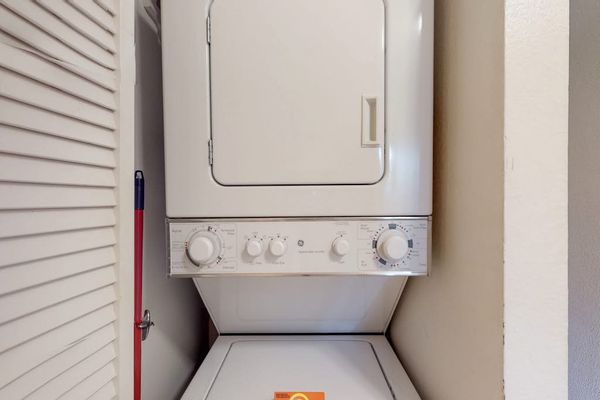 Convenient in-unit laundry for easy extended stays