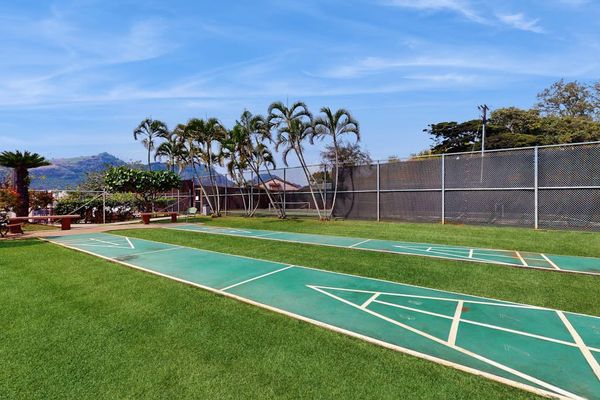 Have fun on the resort shuffleboard court