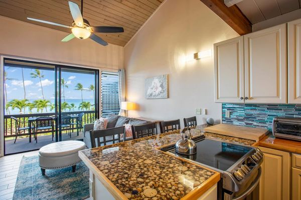 Newly remodeled kitchen with stainless steel appliances.