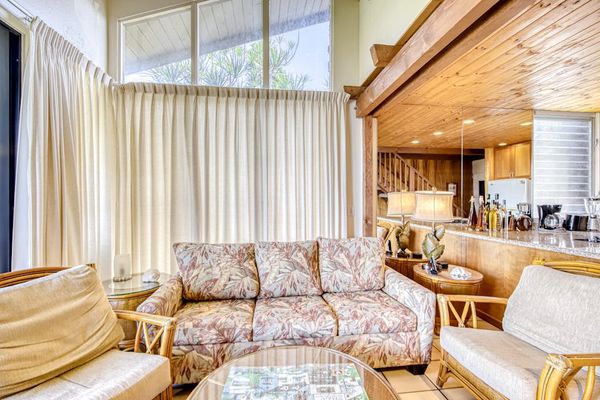 Warm and inviting living space with sofa bed