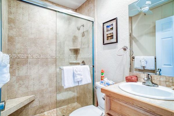 Large tiled walk-in shower