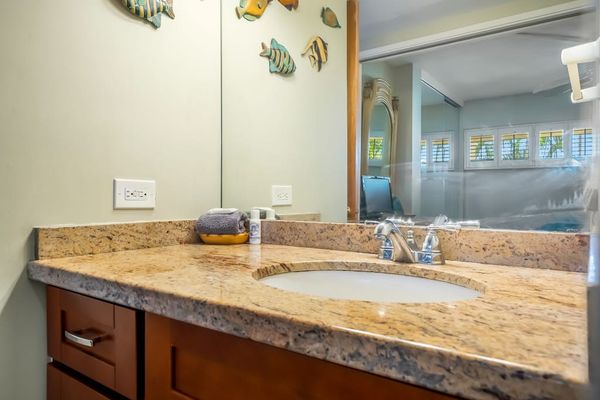 Generous Counter Space And Crisp Vanity Lighting