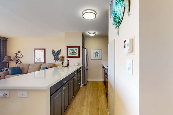 Newly updated kitchen with new stainless steel appliances.