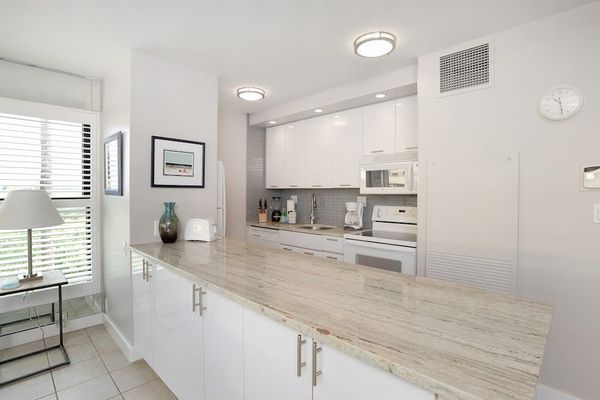 Modern new kitchen with lots of natural light and views in from the outside lanai.