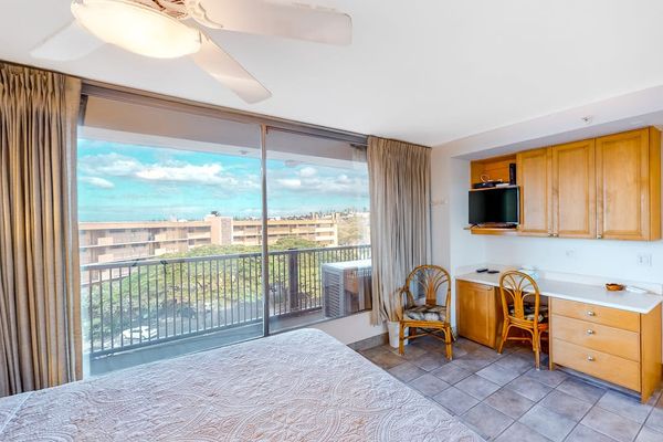 Ocean-view bedroom with king bed