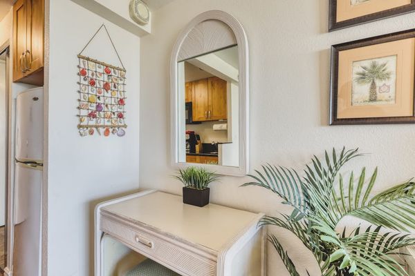 Dedicated vanity space for getting ready with ease.