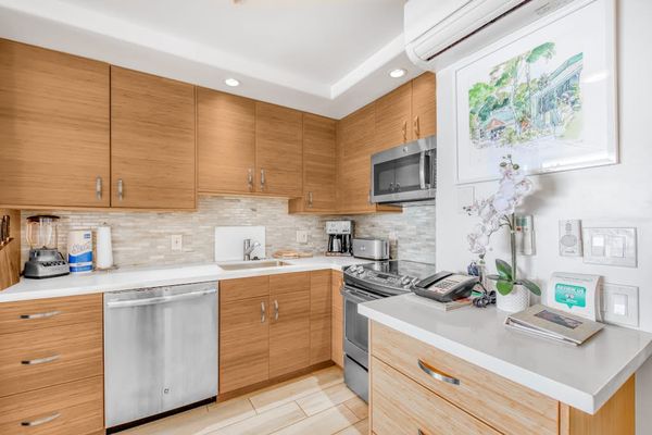 Modern kitchen with generous counter space