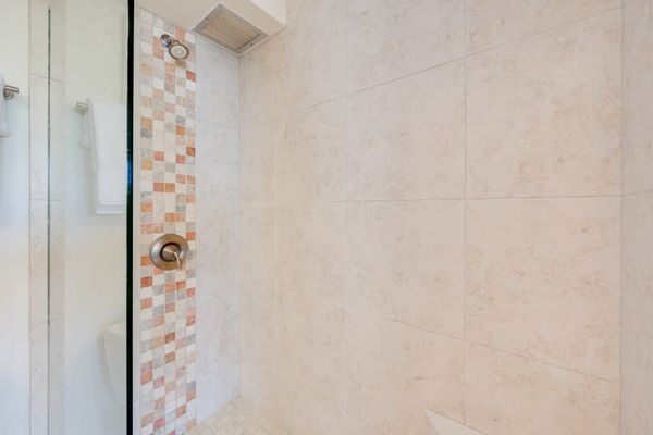 Walk-In Shower With Elegant Tile Accents