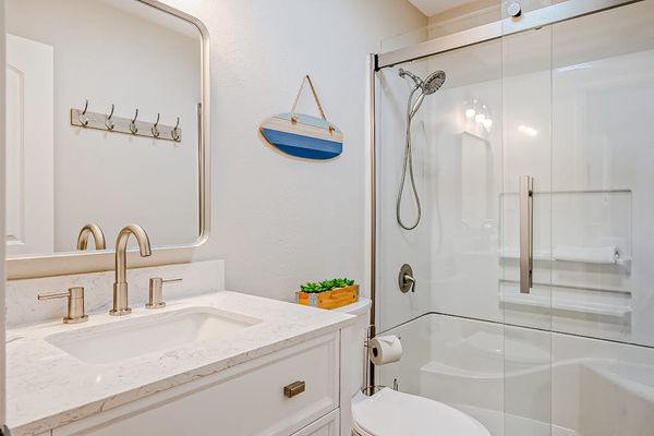 Fresh Full Bathroom With Tub And Shower