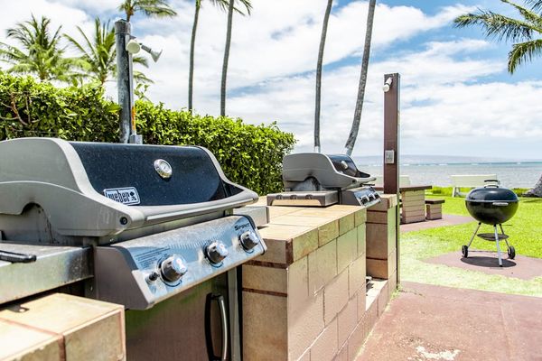 Outdoor resort amenities provide enjoyable recreation amid tropical landscaping nearby