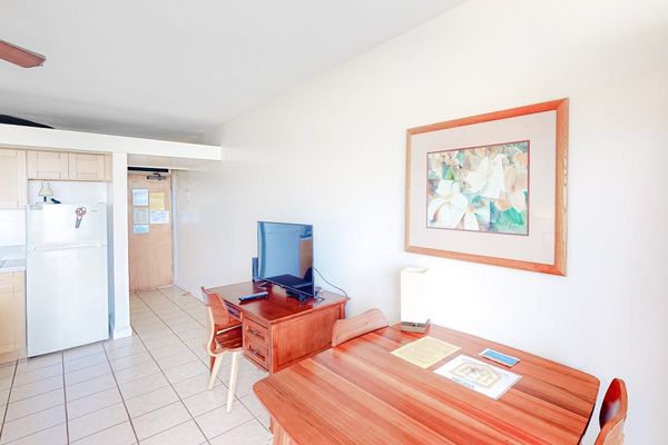 Open studio layout connects sleeping area with bright dining