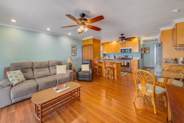 Airy living room welcomes natural light creating a warm and comfortable gathering space