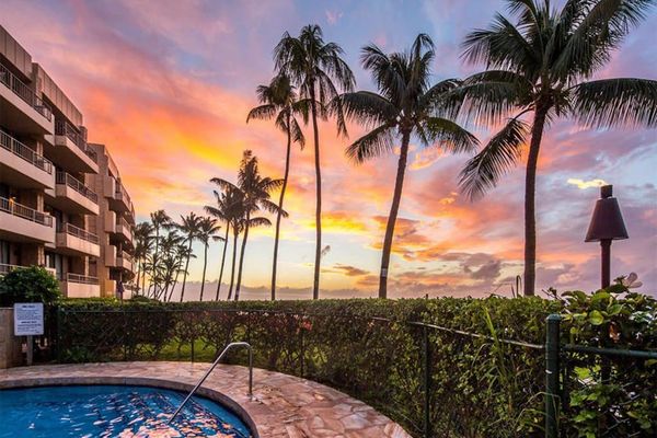 Sunset Poolside Paradise