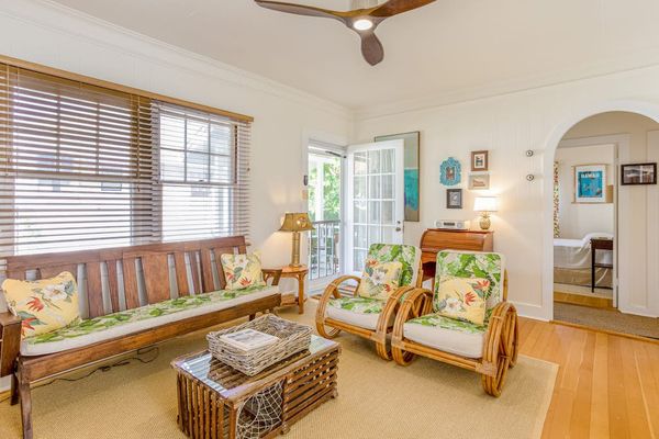 Relax in Cottage A's welcoming living room after memorable adventures every day