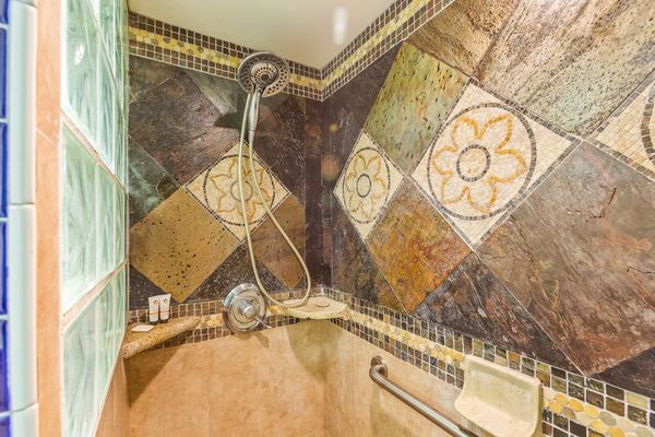 Beautiful Tile Shower With Island Flair