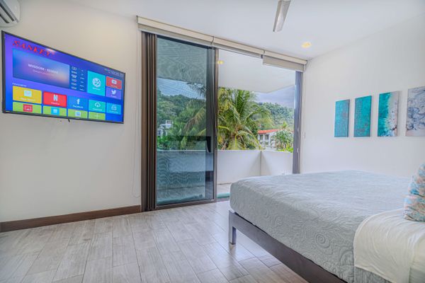 Owner's Suite has en-suite bathroom, A/C, Smart TV, patio