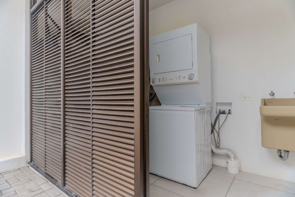 Laundry is free to use and private to the home.