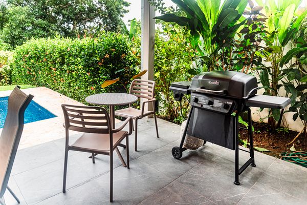 Private BBQ zone ideal for outdoor cooking and dining.