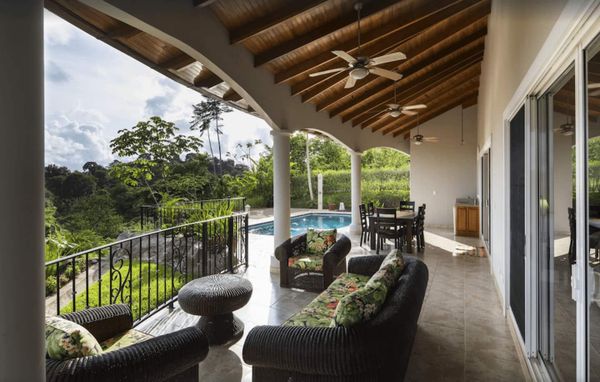 Large, covered patio to enjoy the outdoors all year.