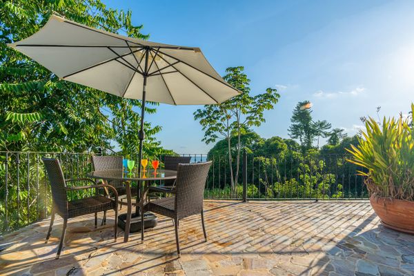 Sitting area by the swimming pool