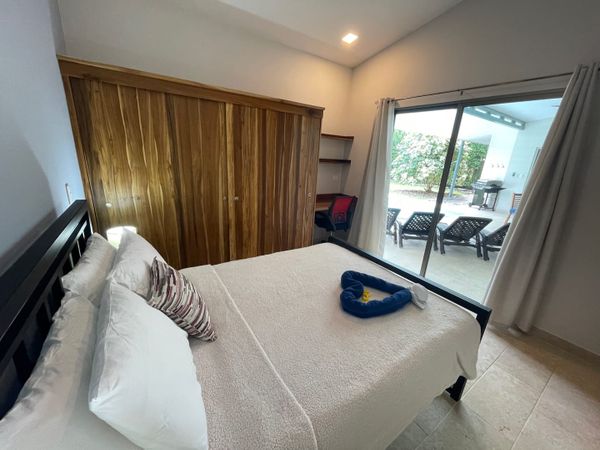 Bedroom #2 has access to the patio and private pool (and A/C and ceiling fan)