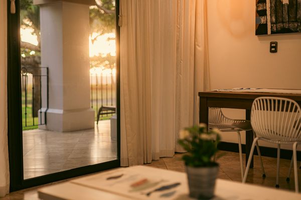 Living room with stunning sunset views