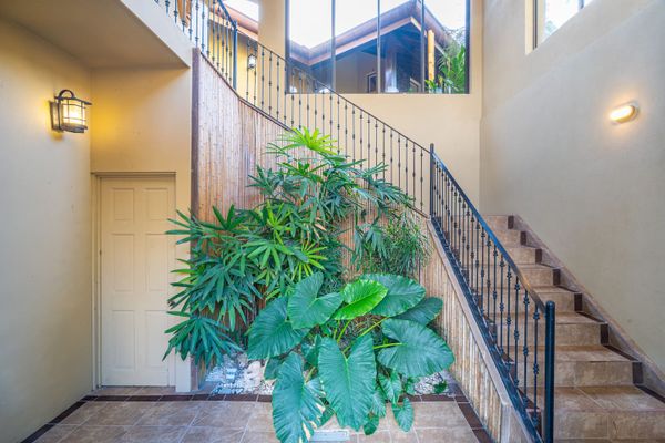 Guests are required to walk up these steps to access the home.