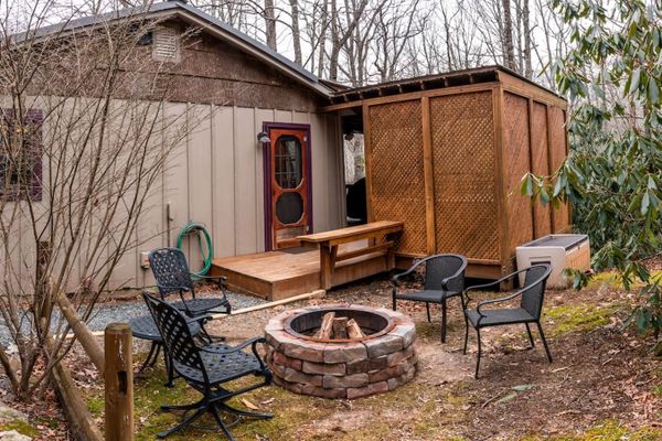 Outdoor fire pit area
