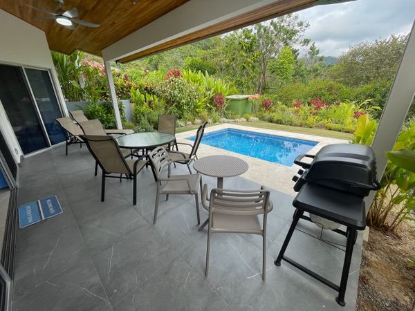 Enjoy the outdoor covered patio, grill and pool. Owner's Suite and Kitchen area have direct access to the patio and the pool