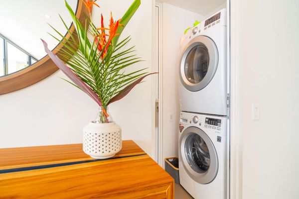 Free to use laundry and starter pack of laundry detergent provided free of charge.