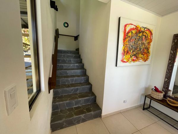 All three bedrooms in the Main House are upstairs.