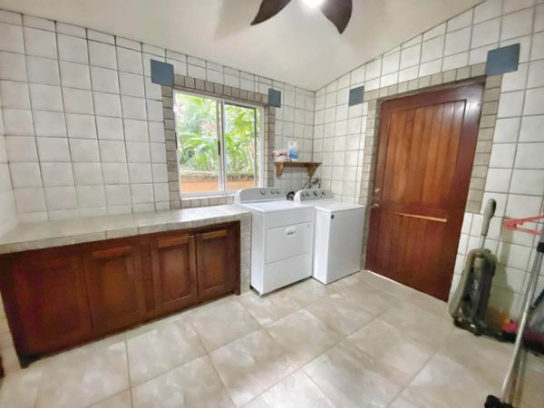 Laundry is in the home and free to use.