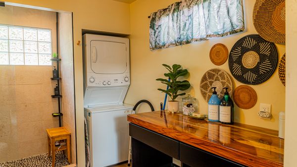 A simple, functional laundry room with everything you need in one place.