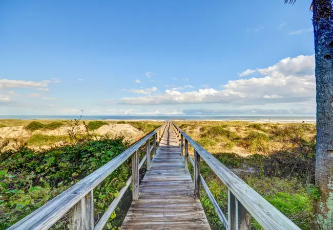 Oceanfront home w beach walkway