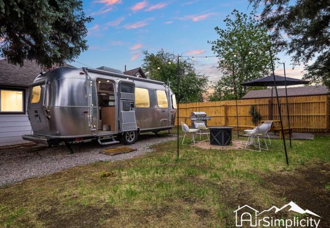 Iconic retro airstream | private yard & firepit