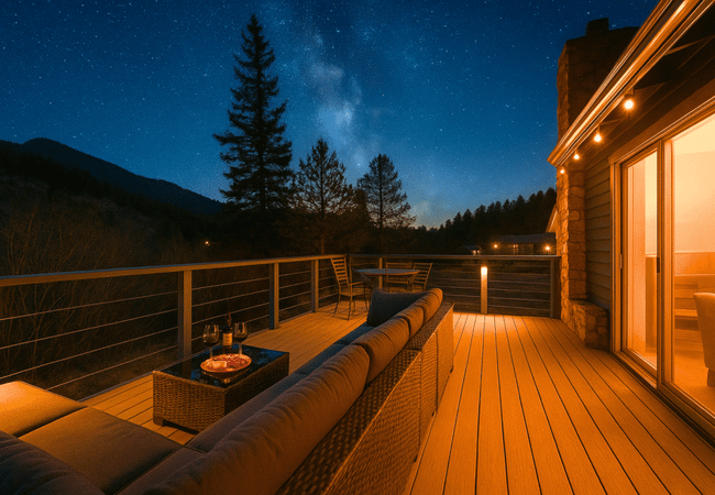 Creekside cabin, hwy 285, mtn views, fishing