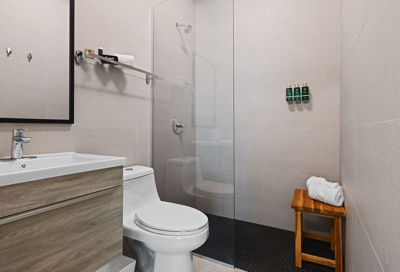 Contemporary design in your pristine private bath.