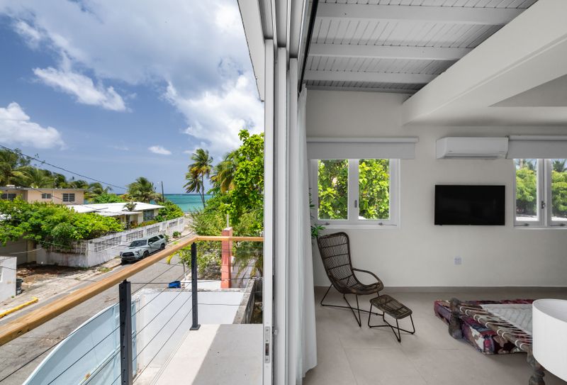 Morning coffee with a view! Your private balcony awaits.