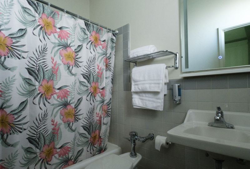 Our spotless bathroom is fully equipped with fresh, fluffy towels and all the essentials, ensuring a clean and comfortable experience for every guest.