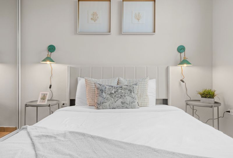 After a busy day, retreat to this peaceful retreat. The plush bedding and calming ambiance will help you unwind and recharge.